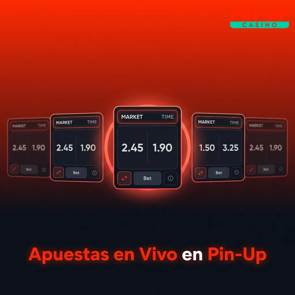 Pin-Up live betting interface showing real-time odds, statistics, and cash-out options for multiple sports events