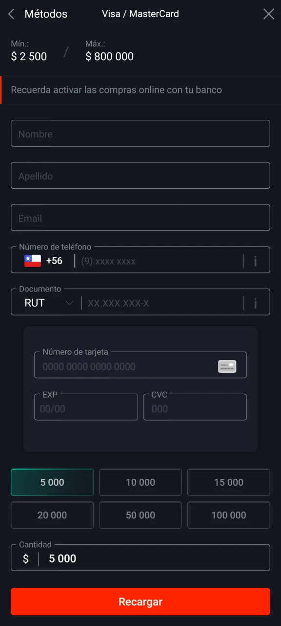 Recarga tu cuenta Pin-Up antes de obtener un bono.