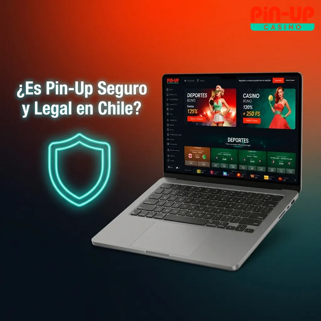 Pin-Up casino logo with Curacao eGaming license seal and security icons showing SSL encryption and responsible gaming tools