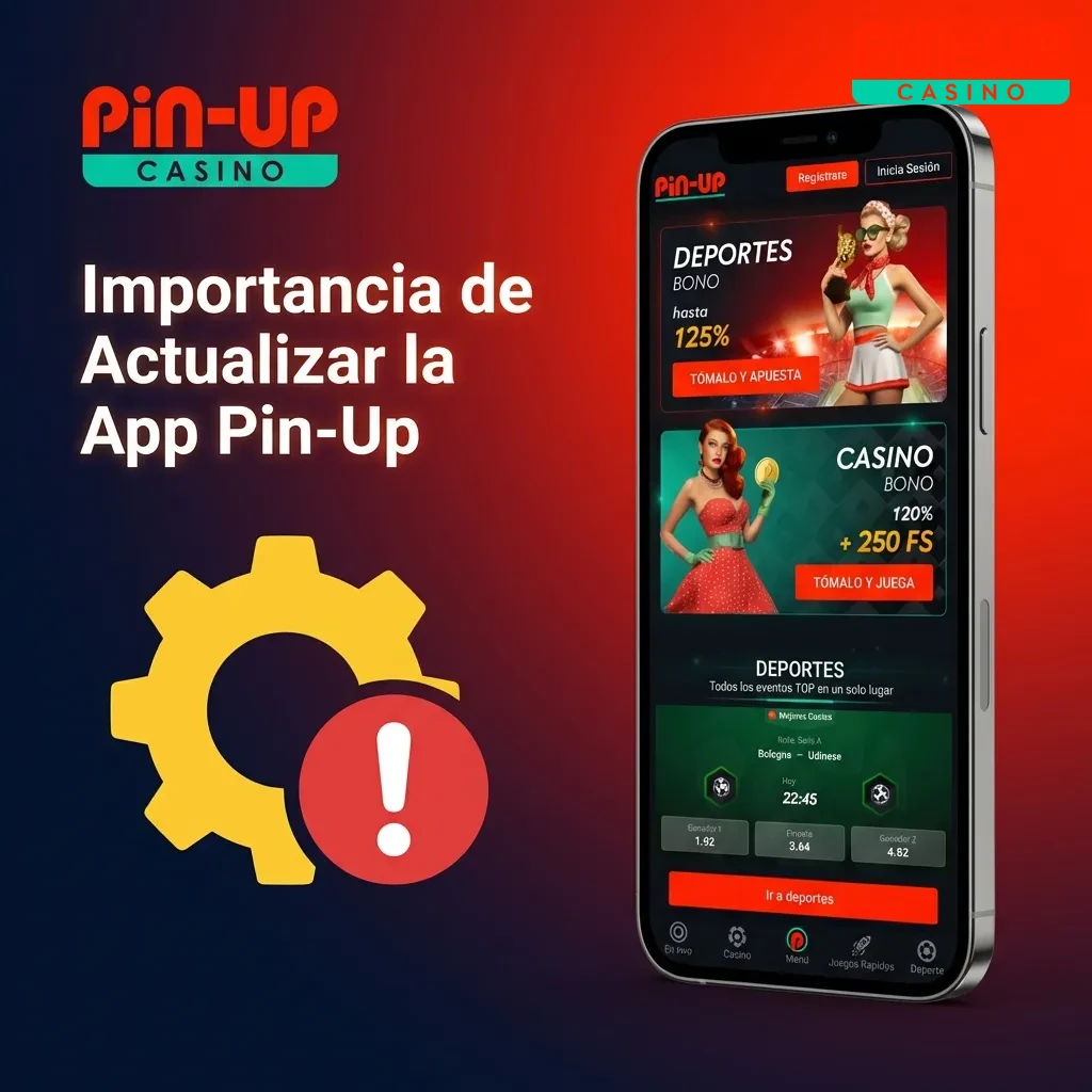 Pin-Up app update screen showing security improvements and new features for enhanced gaming experience