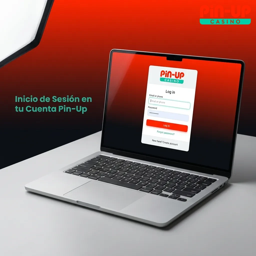 Pin-Up account login interface showing email and password fields with steps to access player dashboard