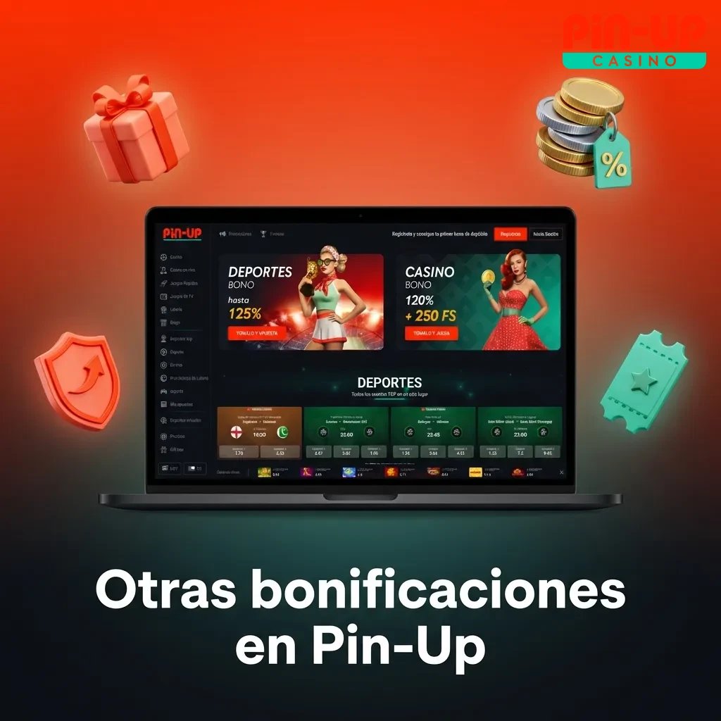 Pin-Up casino bonuses including reload bonus, cashback, free spins, tournaments, and VIP loyalty program rewards for active players