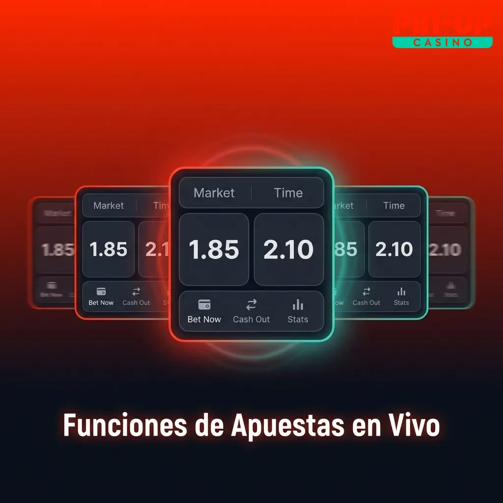 Pin-Up Chile interfaz de apuestas en vivo mostrando cuotas actualizadas y estadísticas de partidos en tiempo real