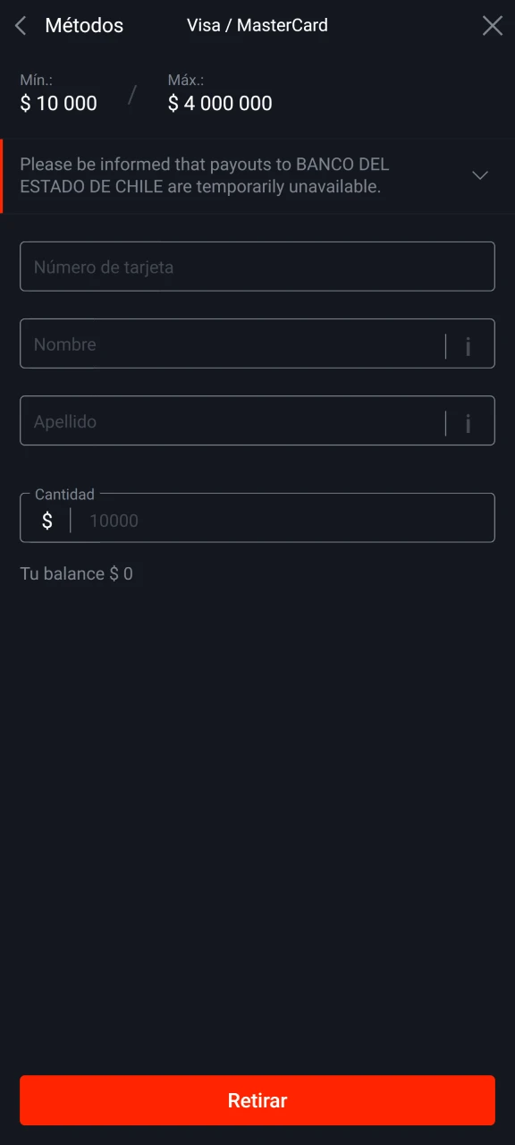 Retira tus ganancias de la cuenta Pin-Up.
